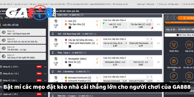 Bật mí các mẹo đặt kèo nhà cái thắng lớn cho người chơi của GA888