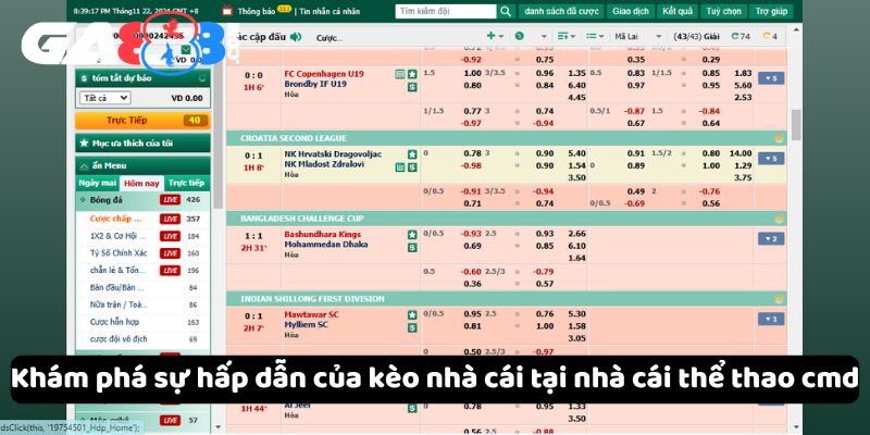 Khám phá sự hấp dẫn của kèo nhà cái tại nhà cái thể thao cmd
